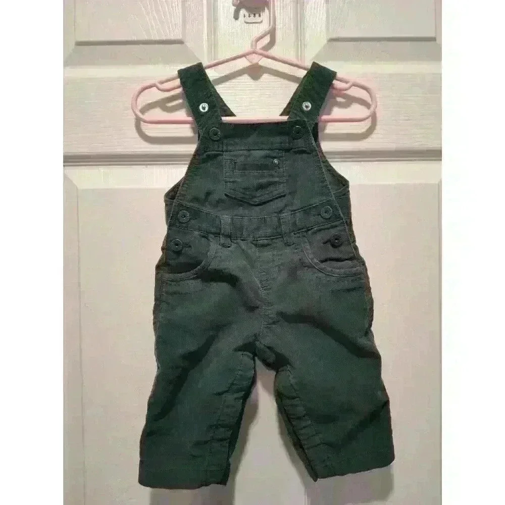 Chicco My first Baby‎ Green Corduroy Overalls Size 6 months EUC